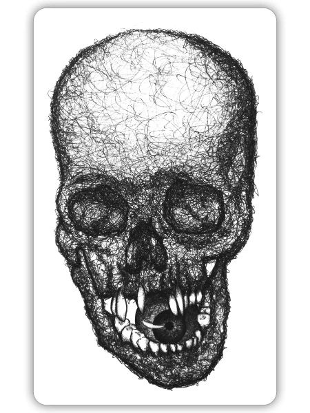 Gothic Skull Lace Portrait - Sticker - white matte - Front