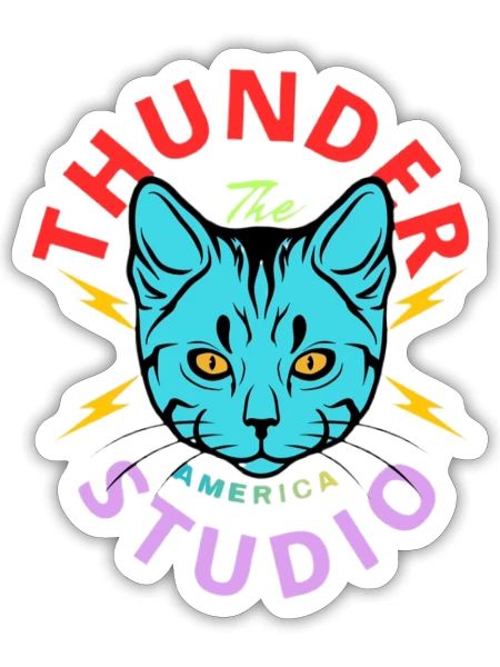Thunder Cat Studio - Sticker - white matte - Front