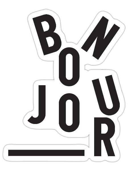 Bonjour in France - Sticker - white matte - Front