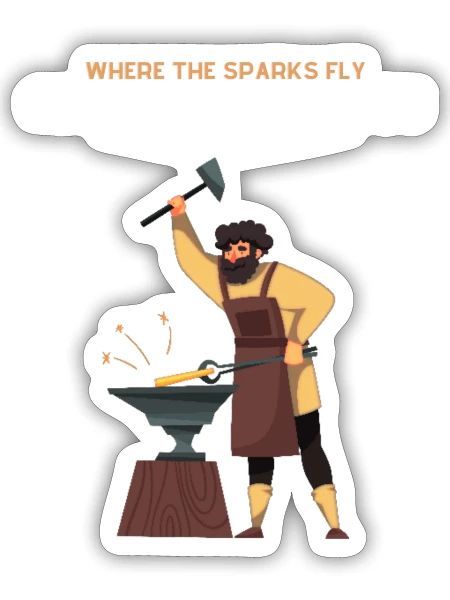 The Creative BlackSmith - Sticker - white matte - Front