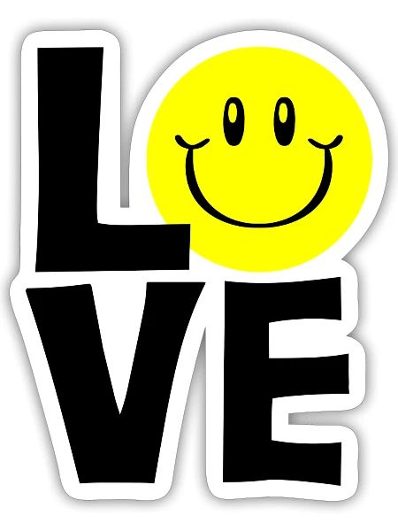 Love and smile boy - Sticker - white matte - Front