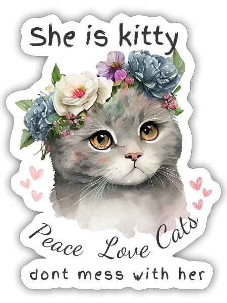 kitty - Sticker - white matte - Front