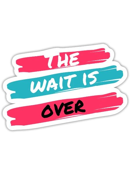 The Wait is Over - Sticker - white matte - Front