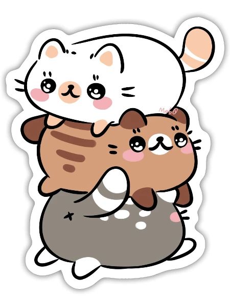 Cat Pyramid - Sticker - white matte - Front