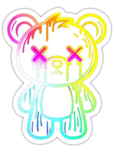 Colourful Teddy - Sticker - white matte - Front