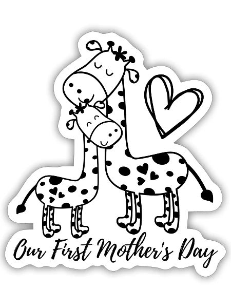 My First Mother's Day I Teeshirt for Mom I - Sticker - white matte - Front