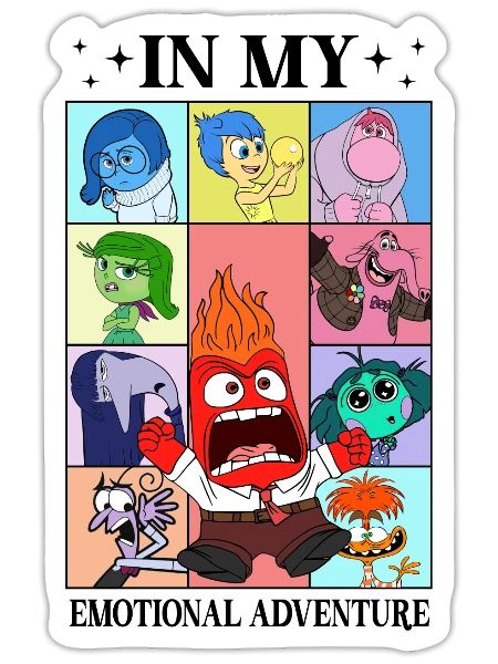 Feel Every Emotion Inside Out Emotional Adventure - Sticker - white matte - Front