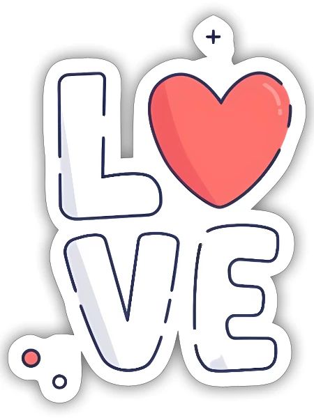 love - Sticker - white matte - Front