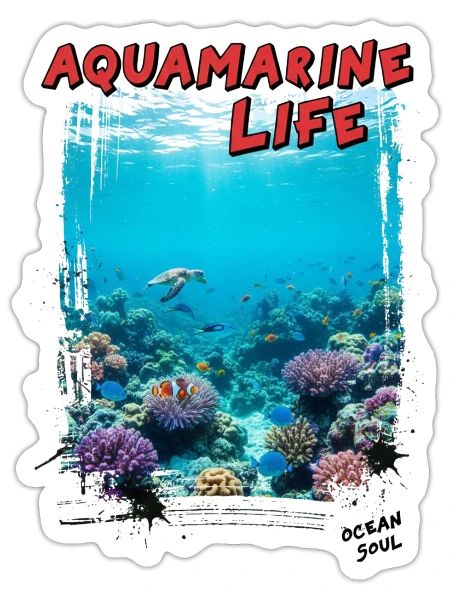 Ocean Soul: Raw Depths - Sticker - white matte - Front