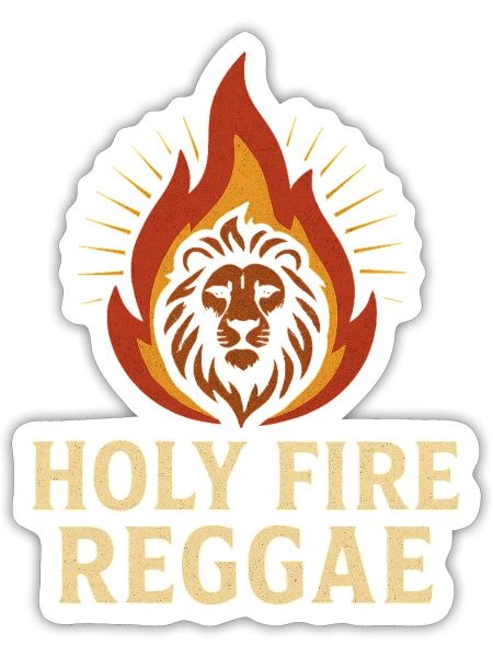 Holy Fire Reggae Lion Flame - Sticker - white matte - Front