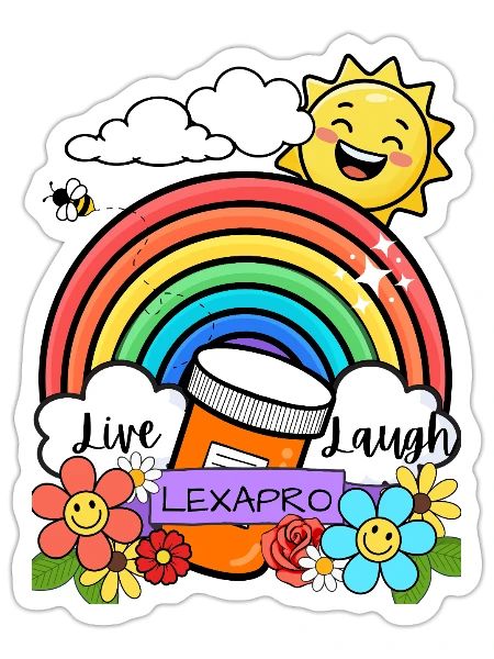 Live, Laugh, Lexapro - Sticker - white matte - Front
