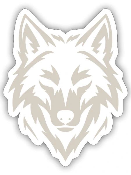 Fierce Wolf - Sticker - white matte - Front