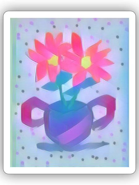 Flower pot - Sticker - white matte - Front