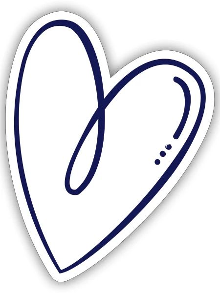 Hand drawn heart - Sticker - white matte - Front