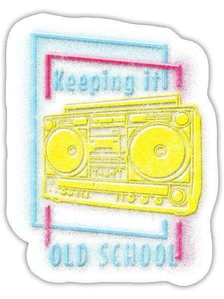 Neon Neon Art Electro Rave - Sticker - blanc mat - Devant