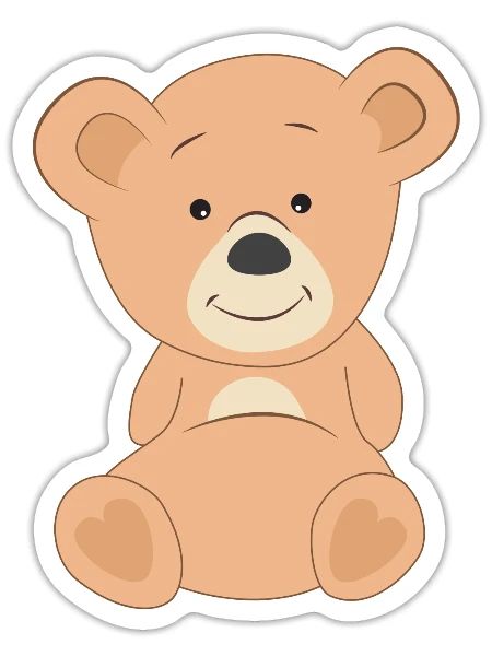 cute teddy bear - Sticker - white matte - Front