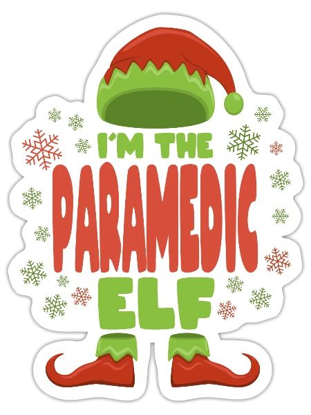 Paramedic Christmas Elf - Sticker - white matte - Front