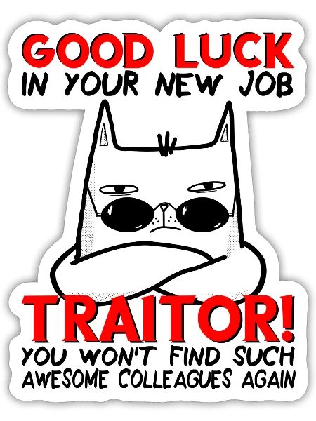 Coworker Leaving Farewell Work Going Away Quitting - Sticker - white matte - Front