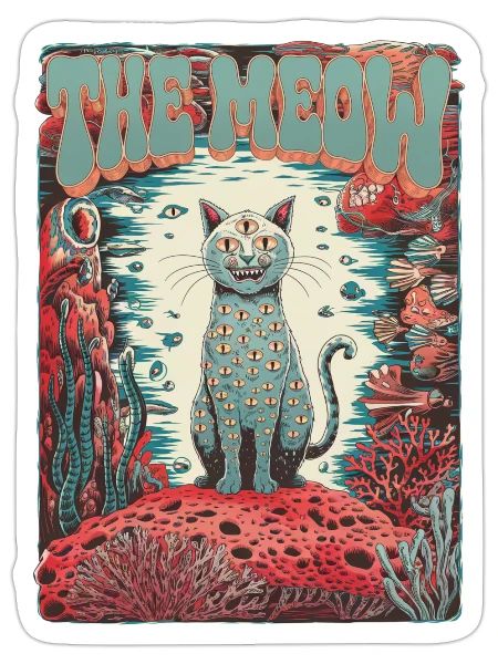 The Terrifying Meow - Sticker - white matte - Front