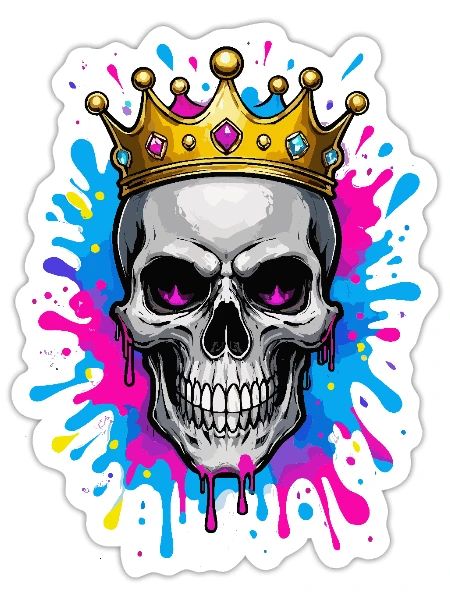 Le roi des néons - Sticker - blanc mat - Devant