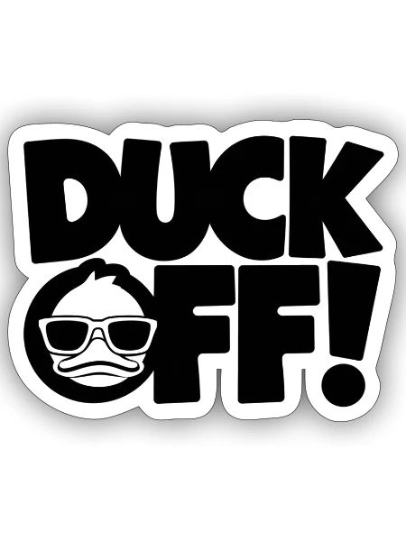 Funny Duck off design - Sticker - white matte - Front
