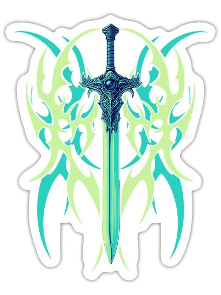 Tribal Blade - Sticker - white matte - Front