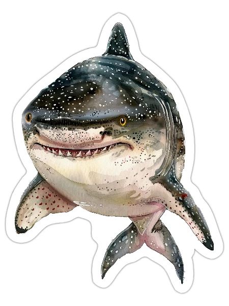 Tiger Shark - Sticker - white matte - Front