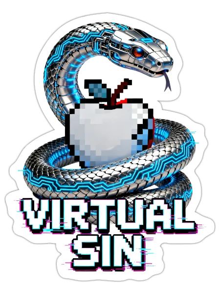 Virtual Sin Neon Ouroboros - Sticker - white matte - Front