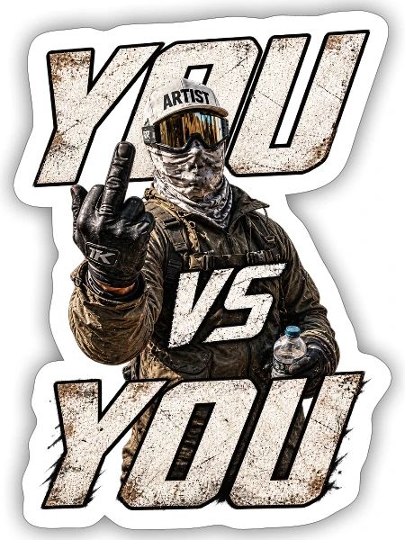 You vs You – Motivational Self Improvement Design - Sticker - white matte - Front