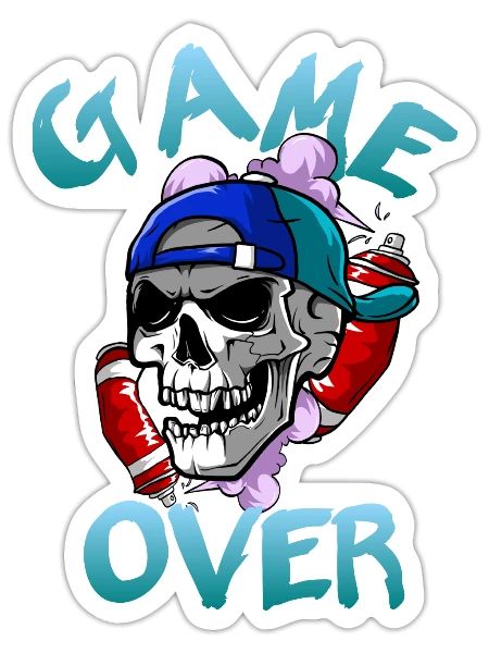 Game over - Sticker - white matte - Front