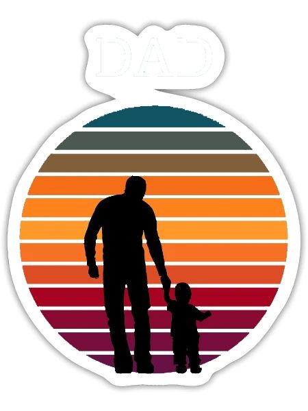 Father and Toddler - Sticker - white matte - Front