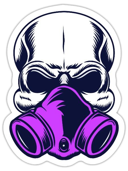 Terrifying skull - Sticker - white matte - Front