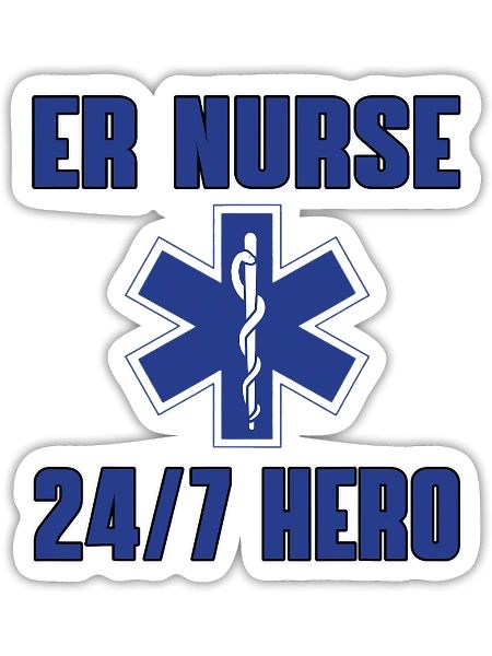 ER Nurse 247 Hero RN Nursing Emergency Nurses - Sticker - white matte - Front