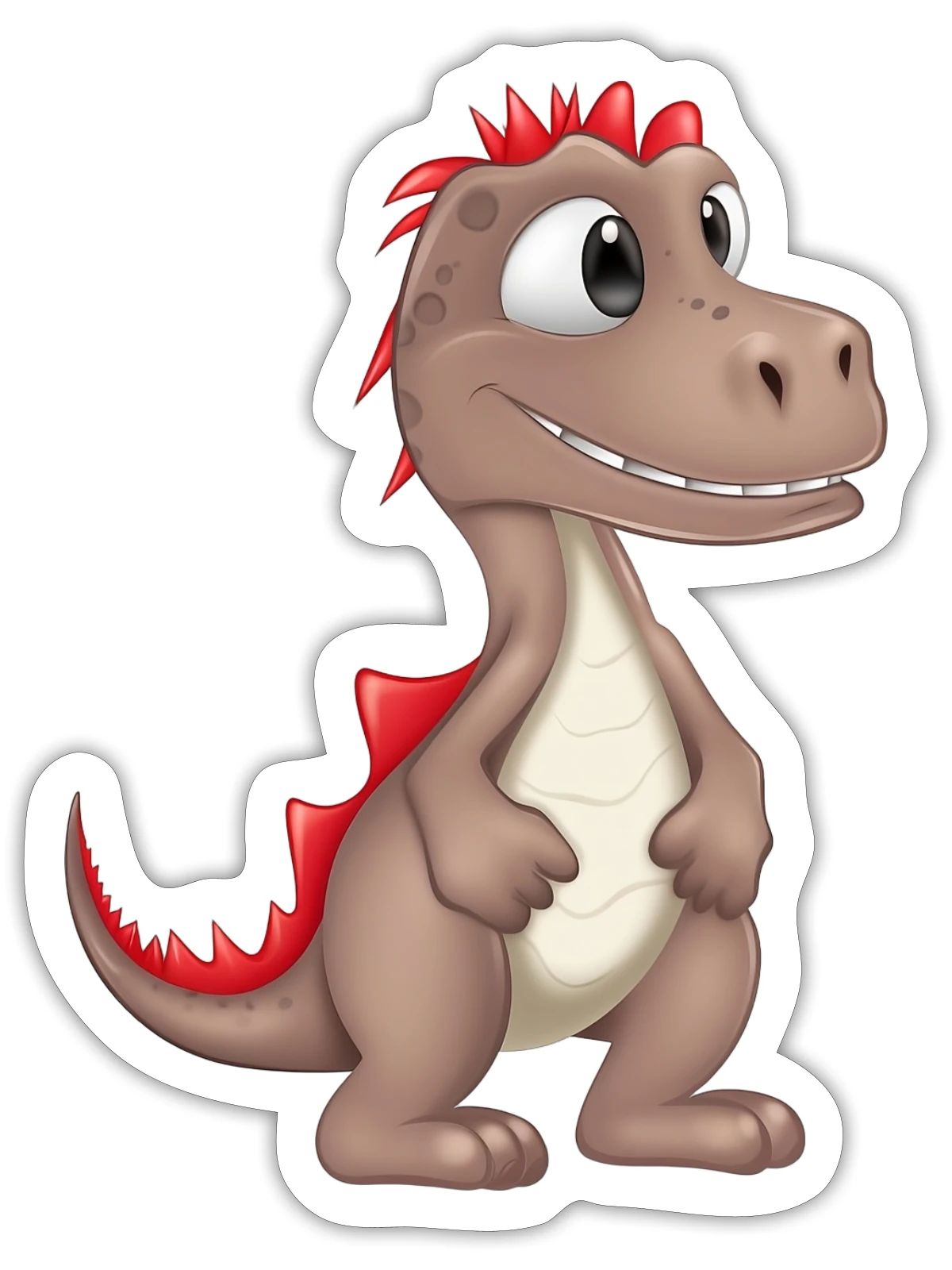 Playful Prehistoric Buddy - Sticker - white matte - Front