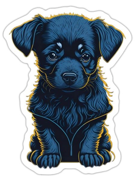 sad dog - Sticker - white matte - Front