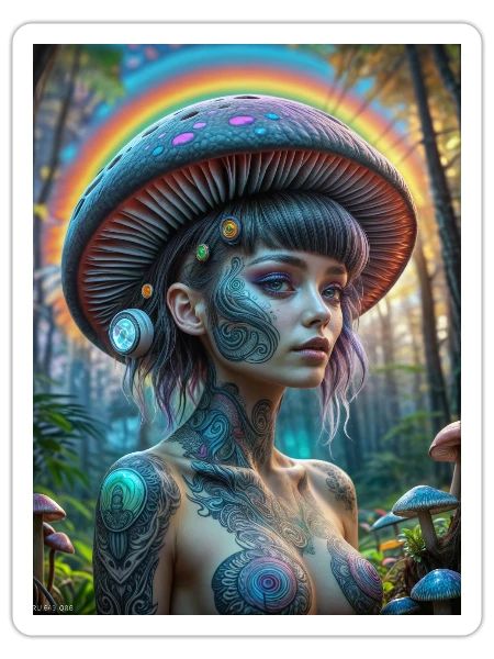 Magic Mushroom Fairy - Sticker - white matte - Front