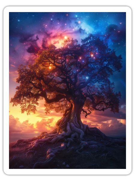 Néon d’arbre - Sticker - blanc mat - Devant