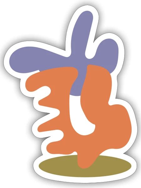 Modern Abstract Sculpture Design - Sticker - white matte - Front