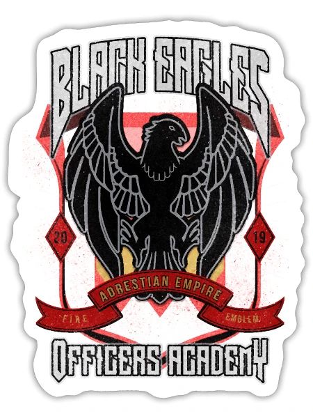 Black Crest For Fans - Sticker - white matte - Front