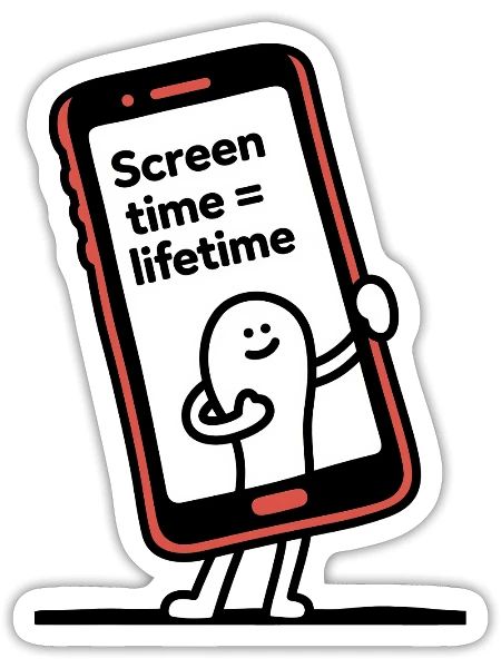 Screen Time Equals Lifetime - Sticker - white matte - Front