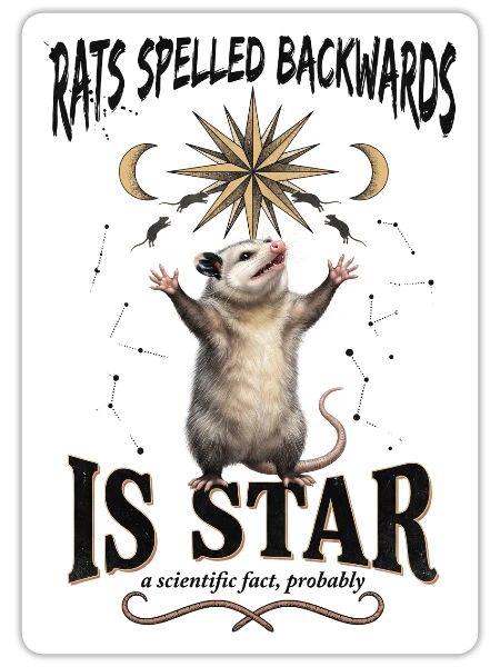 Rats Spelled Backwards Is Star - Sticker - white matte - Front