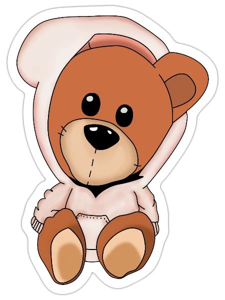 Teddy Bear - Sticker - white matte - Front