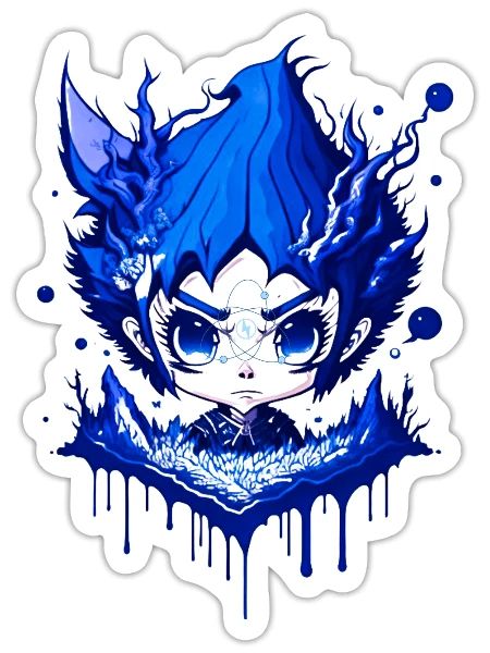 lightning blue man full energy - Sticker - white matte - Front