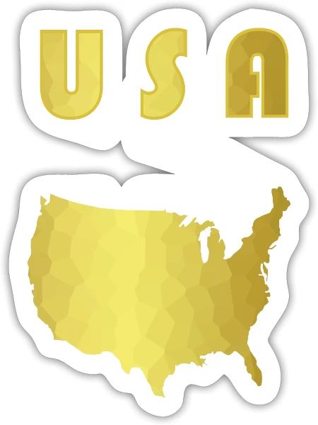 Usa Gold Fourth Of July - Sticker - white matte - Front