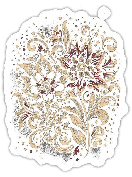 Floral Noir Ornate Bloom - Sticker - white matte - Front