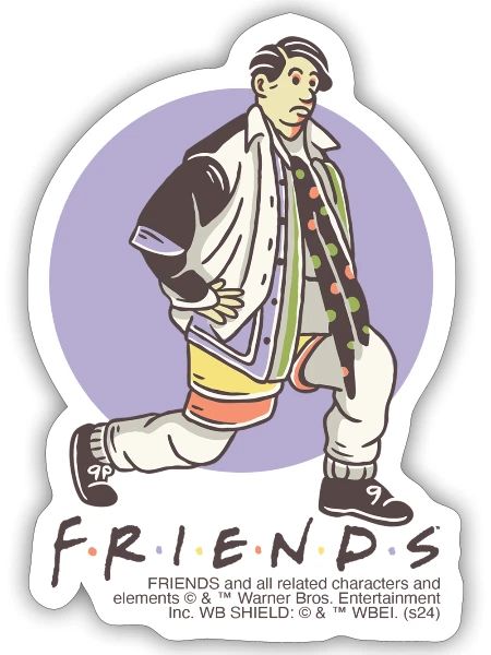 Friends Joey Wearing Chandler's Clothes - Sticker - white matte - Front