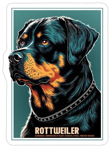 Rottweiler - Guardians of Heart - Sticker - white matte - Front
