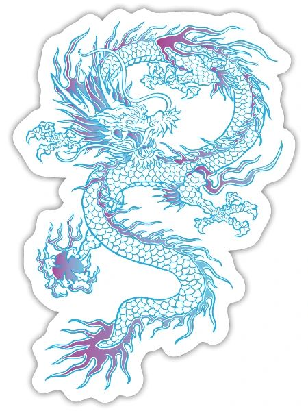 chinese dragon - Sticker - white matte - Front