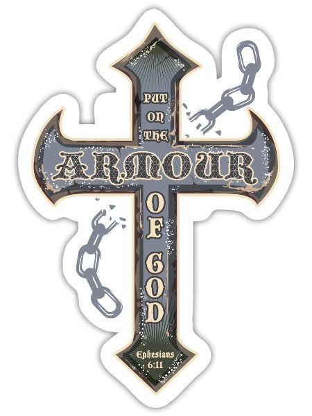 Put on the whole armour of God (Ephesians 6:11) - Sticker - white matte - Front