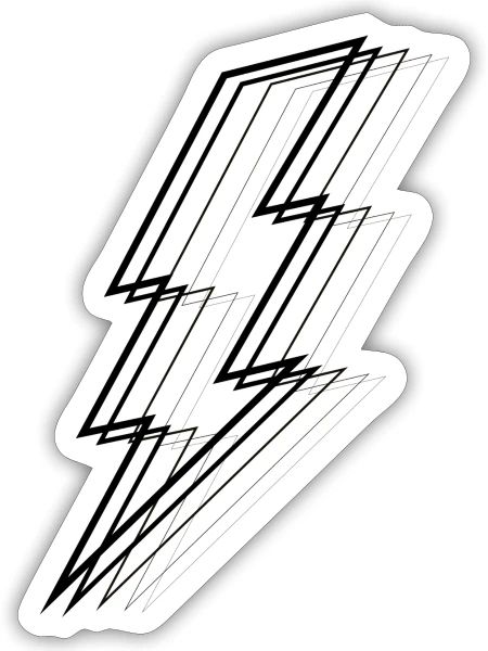 Lightning Bolt - Sticker - white matte - Front